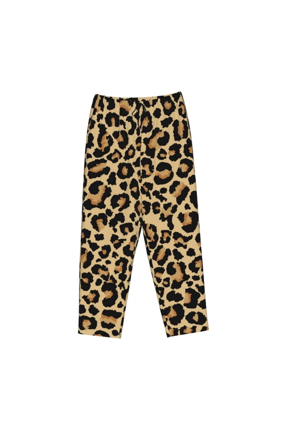 Women's Comfy Stretch Leopard PrintPrint Drawstring Pajama Pants-Medium