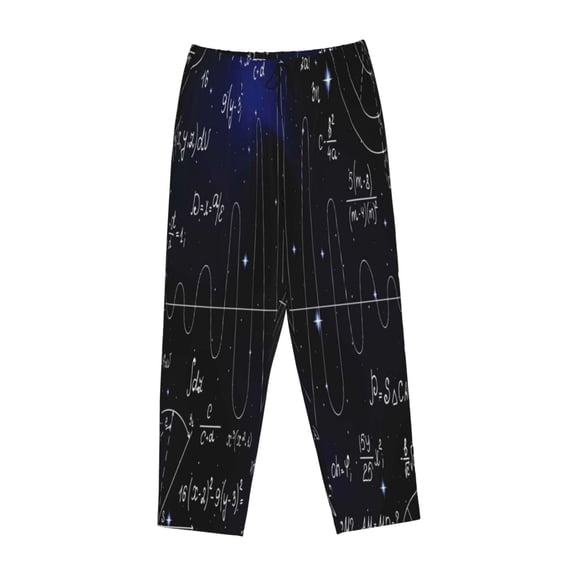 Kdxio Women's Comfy Stretch Mathematica SciencePrint Drawstring Pajama Pants-Medium