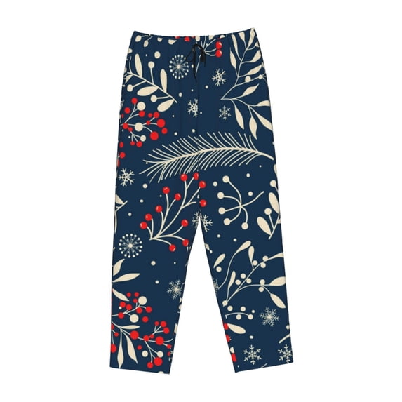 Kdxio Women's Comfy Stretch Merry ChristmasPrint Drawstring Pajama Pants-Medium