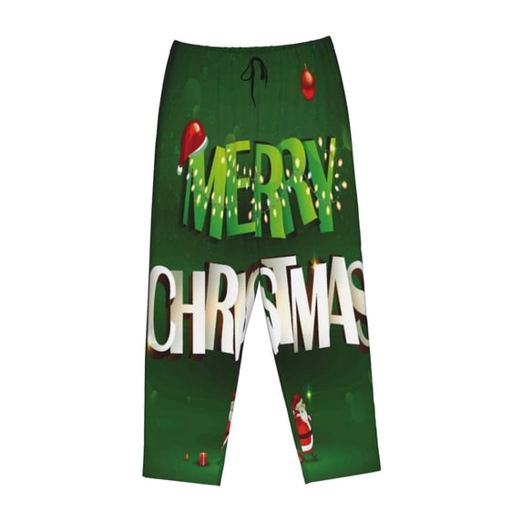 Kdxio Women's Comfy Stretch Merry ChristmasPrint Drawstring Pajama Pants-XX-Large