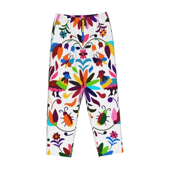 Kdxio Women's Comfy Stretch Mexican Bright StylePrint Drawstring Pajama Pants-Large