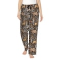 thumbnail image 1 of Kdxio Women's Comfy Stretch Moose fox bear leaf tree Print Drawstring Pajama Pants-Large, 1 of 5