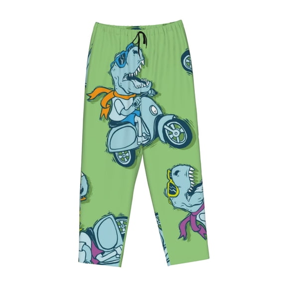 Kdxio Women's Comfy Stretch Motorcycle Riding DinosaurPrint Drawstring Pajama Pants-Small