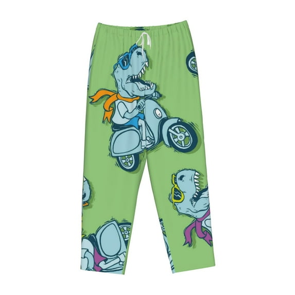 Kdxio Women's Comfy Stretch Motorcycle Riding DinosaurPrint Drawstring Pajama Pants-XX-Large