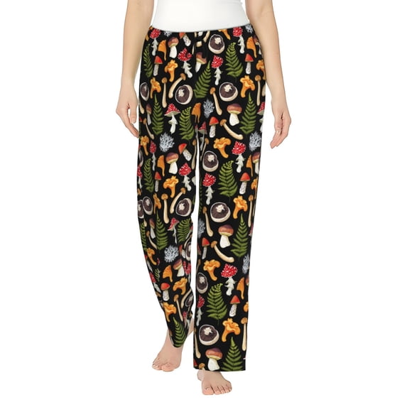 Kdxio Women's Comfy Stretch Mushrooms Print Drawstring Pajama Pants-X-Large