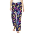 thumbnail image 1 of Kdxio Women's Comfy Stretch Paint Butterflies Print Drawstring Pajama Pants-X-Large, 1 of 5
