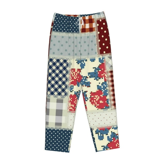 Kdxio Women's Comfy Stretch Patchwork In Country StylePrint Drawstring Pajama Pants-X-Large
