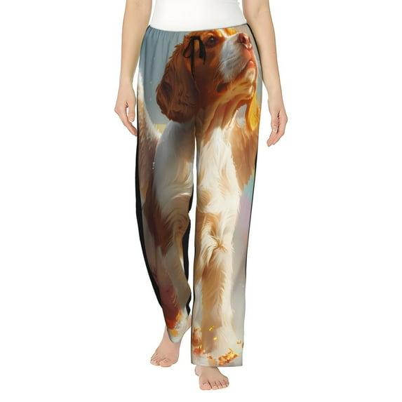 Kdxio Women's Comfy Stretch Rainbow English Cocker Spaniel Print Drawstring Pajama Pants-Medium