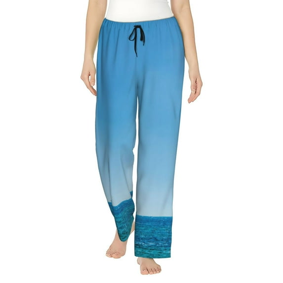 Kdxio Women's Comfy Stretch Red And White Lighthouse Print Drawstring Pajama Pants-Medium