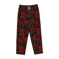 thumbnail image 1 of Kdxio Women's Comfy Stretch RosePrint Drawstring Pajama Pants-Small, 1 of 9