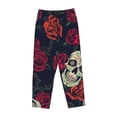 thumbnail image 1 of Kdxio Women's Comfy Stretch Roses SkullsPrint Drawstring Pajama Pants-XX-Large, 1 of 9