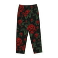 thumbnail image 1 of Kdxio Women's Comfy Stretch RosesPrint Drawstring Pajama Pants-Small, 1 of 9