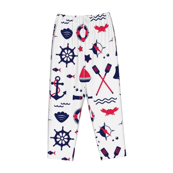 Kdxio Women's Comfy Stretch Sailing Marine TravelPrint Drawstring Pajama Pants-Small