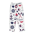 thumbnail image 1 of Kdxio Women's Comfy Stretch Sailing Marine TravelPrint Drawstring Pajama Pants-Small, 1 of 9