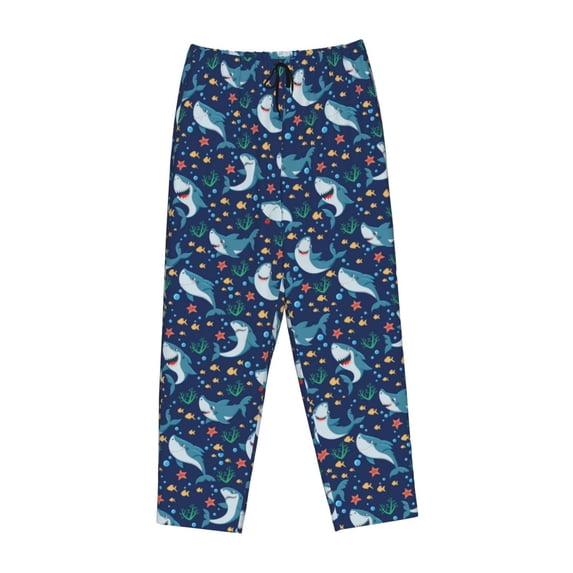 Kdxio Women's Comfy Stretch Sea SharksPrint Drawstring Pajama Pants-X-Large