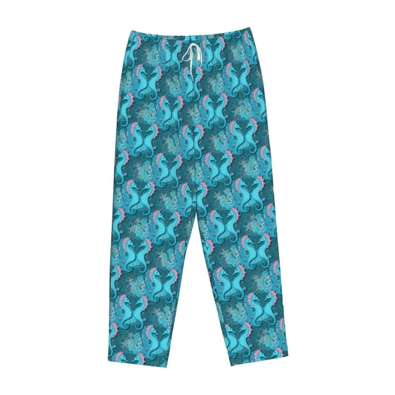 Kdxio Women's Comfy Stretch SeahorsePrint Drawstring Pajama Pants-Medium