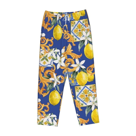 Kdxio Women's Comfy Stretch Sicilian StylePrint Drawstring Pajama Pants-X-Large