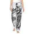 thumbnail image 1 of Kdxio Women's Comfy Stretch Skeleton Book Lover Print Drawstring Pajama Pants-Large, 1 of 5