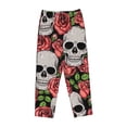 thumbnail image 1 of Kdxio Women's Comfy Stretch Skull and RosesPrint Drawstring Pajama Pants-X-Large, 1 of 9