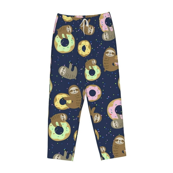 Kdxio Women's Comfy Stretch Sloth with DonutsPrint Drawstring Pajama Pants-Large