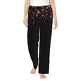 thumbnail image 1 of Kdxio Women's Comfy Stretch Sparkling Pink Night Sky Print Drawstring Pajama Pants-Medium, 1 of 5