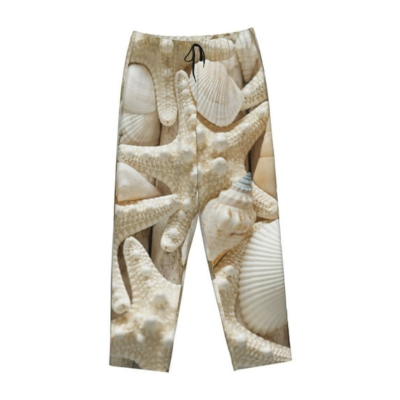 Kdxio Women's Comfy Stretch Starfish and Sea ShellsPrint Drawstring Pajama Pants-Medium