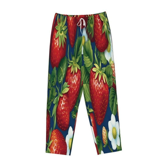 Kdxio Women's Comfy Stretch Strawberry2Print Drawstring Pajama Pants-Medium