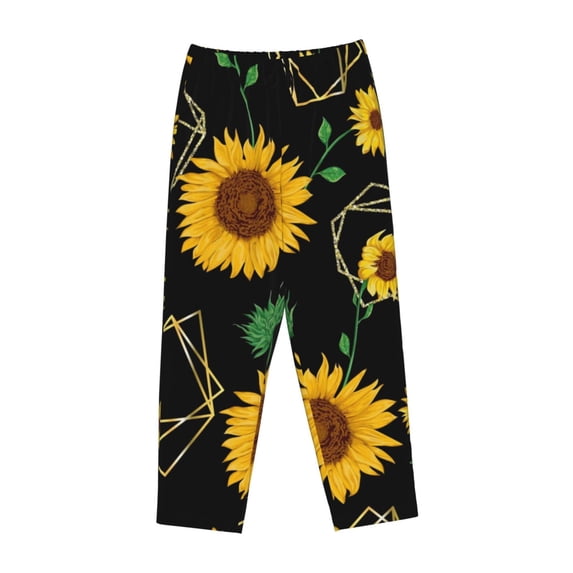 Kdxio Women's Comfy Stretch Sunflowers3Print Drawstring Pajama Pants-Medium