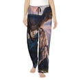 thumbnail image 1 of Kdxio Women's Comfy Stretch Sunset Cliff Dinosaur Print Drawstring Pajama Pants-Large, 1 of 5