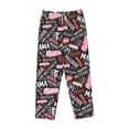 thumbnail image 1 of Kdxio Women's Comfy Stretch Various Languages MotherPrint Drawstring Pajama Pants-Large, 1 of 9