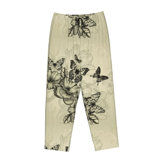 Kdxio Women's Comfy Stretch Vintage FloralPrint Drawstring Pajama Pants-Small