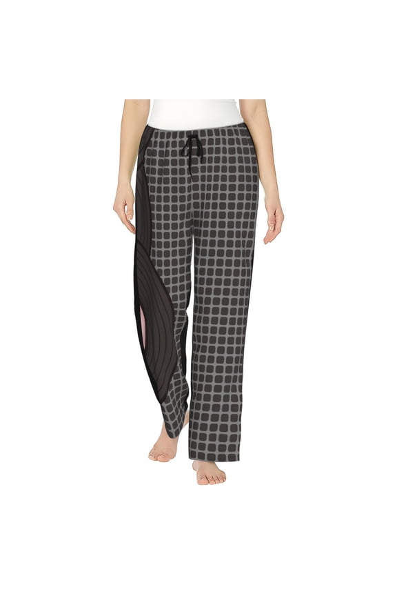 Women's Comfy Stretch Vinyl Records Print Drawstring Pajama Pants-Medium