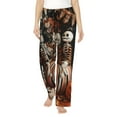 thumbnail image 1 of Kdxio Women's Comfy Stretch Whimsical Halloween Skeletons Print Drawstring Pajama Pants-XX-Large, 1 of 5