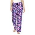 thumbnail image 1 of Kdxio Women's Comfy Stretch mushroom rainbow color Skull Print Drawstring Pajama Pants-Medium, 1 of 5