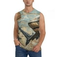 thumbnail image 1 of Kdxio Wood Grain Shark for Men's Muscle T-shirt,Sleeveless for Workout Running Athletic Gym Lounge Casual, 1 of 5