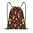 thumbnail image 1 of Kdxio Woodland Mushroom Print Drawstring Backpack Bag,Waterproof Draw String Back Sack, Gym Drawstring Bags Swim Bag For Unisex, 1 of 1