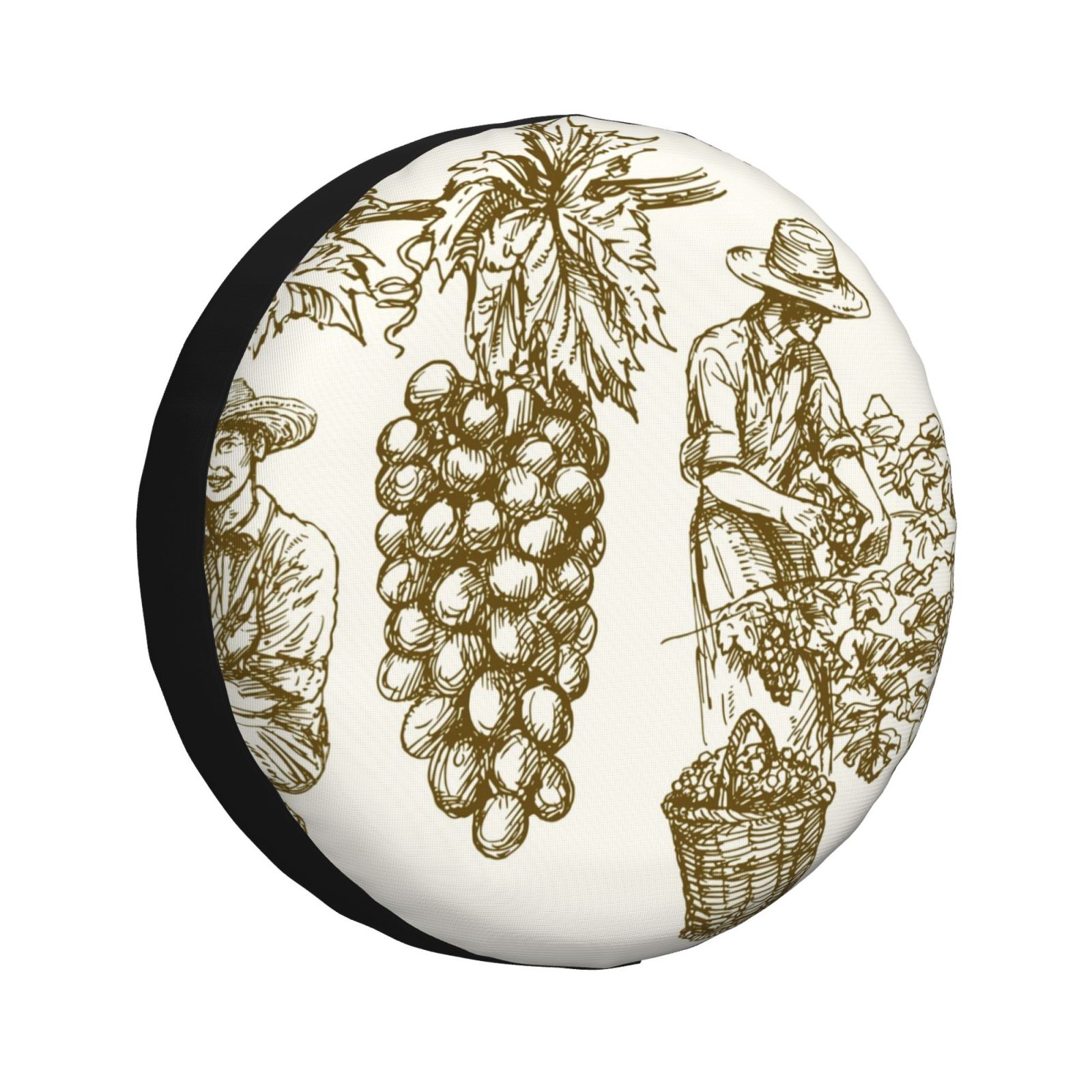 Kdxio Workers Cutting Grapes From Vineyard for Tire Cover Wheel