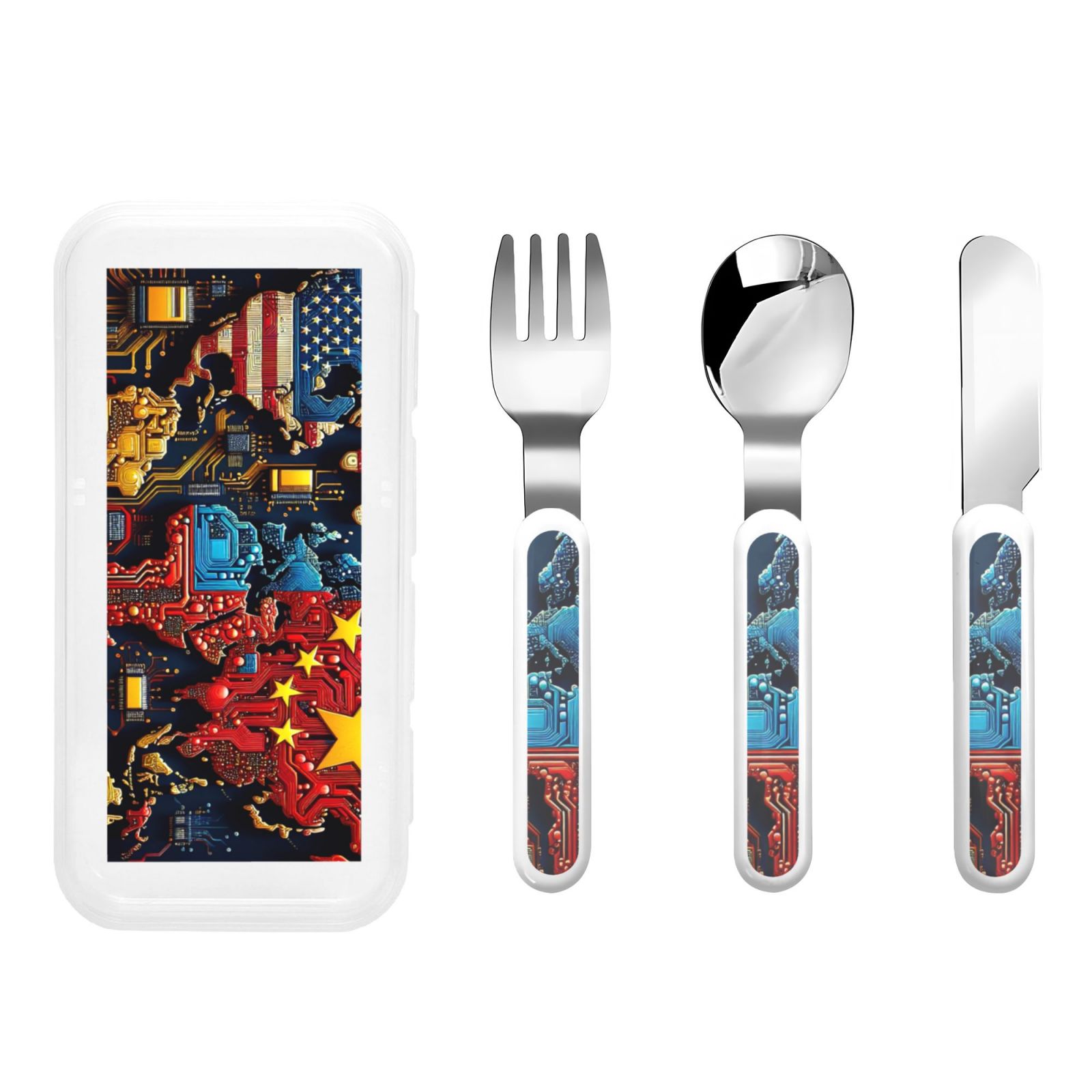 Silverware Map Kdxio World Map Of Digital Circuits Toddler Utensils Set - Kids ...