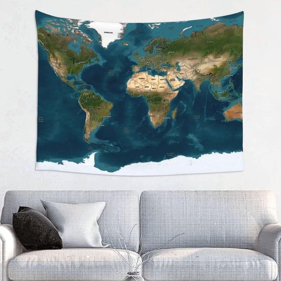 Kdxio World Map Wall Hanging Tapestries Banner For Bedroom College Dorm Home Living Room Party Decor 29X37 In
