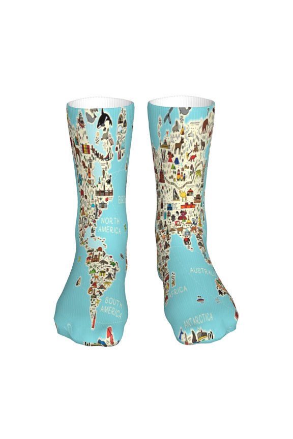 World Travel Line Icons Map 