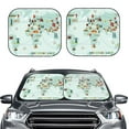 thumbnail image 1 of Kdxio World Travel Map Print 2-Piece Sun Shade Front Windshield - Foldable Car Front Window Sunshades For Most Sedans Suv Truck, 1 of 6