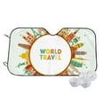 thumbnail image 1 of Kdxio World Travel3 Print Windshield Sun Shade,UV Rays and Sun Heat Protection,Sunshade for Car Windshield,Car Shade Front Windshield -, 1 of 6