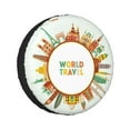 thumbnail image 1 of Kdxio World Travel3 for Tire Cover Wheel Protectors Tyre Covers Weatherproof Wheel Covers Universal Fit for Trailer Rv SUV Truck Camper Travel Trailers 14 inch, 1 of 8