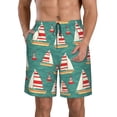 thumbnail image 1 of Kdxio Yachts And Buoys Pattern Mens Casual Shorts - Drawstring Summer Beach Sports Shorts for Men, 1 of 5