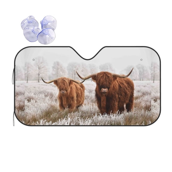 Kdxio Yak Print Front Windshield Sun Shade,Folding Auto Sunshade for Car Truck SUV-Small