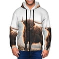 thumbnail image 1 of Kdxio Yak Print Men Hoodies Casual Hoodies for Men with Zip Pockets Full Zip Long Sleeve Sweatshirt Sports Hooded Jacket-XX-Large, 1 of 5