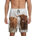 thumbnail image 1 of Kdxio Yak Print Mens Sleep Shorts Bottoms Soft Comfy Pajama Wear Pants with Drawstring Pockets, 1 of 7