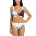 thumbnail image 1 of Kdxio Yak Print Women's 2 Piece High Waisted Wrap Spaghetti Strap Summer Swimsuit Bikini Set-XX-Large, 1 of 7