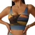 thumbnail image 1 of Kdxio Yak Print Workout Crop Tank Top for Women Racerback Yoga Tank Tops Athletic Sports Shirts Exercise Undershirts, 1 of 9