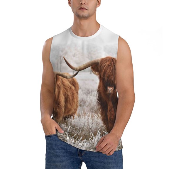 Kdxio Yak for Men's Muscle T-shirt,Sleeveless for Workout Running Athletic Gym Lounge Casual